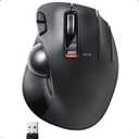 ELECOM EX-G Trackball Mouse, 2.4GHz USB Wireless, Ergonomic Design, Thumb Control, Smooth Roller Ball, Optical Tracking, 6 Programmable Buttons, Tilt Scroll, Computer Mice for Laptop PC, Windows & Mac
