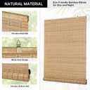 LazBlinds Cordless Bamboo Blinds, Bamboo Roll Up Shades for Windows, Light Filtering Hanging Window Blinds, Shades for Patio Indoor/Outdoor Porch, 46" W x 64" H, Brown206