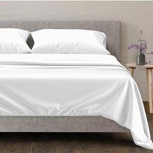 Mayfair Linen 100% Egyptian Cotton Split King Sheets Sets for Adjustable Bed - 5 PC Luxury Set, 600 Thread Count Sleep Number Sheets Split Top King (White), 16" Deep Pocket Sateen Weave Hotel Bedsheet