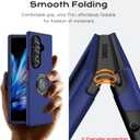 for Samsung Galaxy Z Fold 7 Case, Z Fold 7 Case Built-in Metal Ring Holder Kickstand, Ulra Slim Fit Shockproof Protective Phone Cases for Samsung Galaxy Fold7, Blue