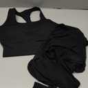 Harssidanzar Yoga Two-Piece Set Long Sleeve for Women Mesh Gym Athletic Tops Workout Shirts with Sports Bra CL306US (Medium, Black)