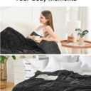 Cottonblue Sherpa Fleece Weighted Blanket 15lbs for Twin/Full Ded - Plush Bed Blanket for Deep Sleep and Relaxation, Heavy Calm Blankets with Glass Beads, 48x72 Inches, Black