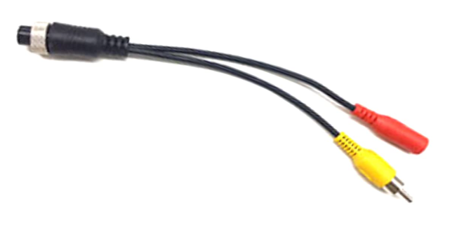 20cm/7.88" 4 Pin Female Aviation RCA Male and DC Female Connector Cable, RCA AV + DC to M12 4 Pin Extension Cable, for Car Camera, Power Cable for Car Camera - (1 Pcs)