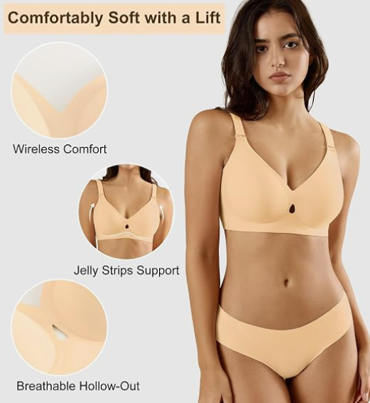 Padded Wireless Bras for Women - Wireless Bra Bralettes for Women with Support Padded Bralette, XL