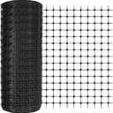 Preboun Plastic Mesh Fence 2 x 164 ft Plastic Safety Fence Roll Reusable Animal Construction Barrier Netting Temporary Pool Fencing Snow Fence for Construction Animal Garden Fencing(Black)