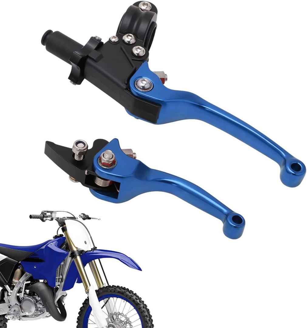 JFG RACING Motorcycle Brake Clutch Lever 7/8'' 22mm Folding Levers Aluminum Alloy Universal for CRF50 KLX SSR TTR 110 125 150 200 250cc Dirt Pit Bike ATV Mini Bike Blue