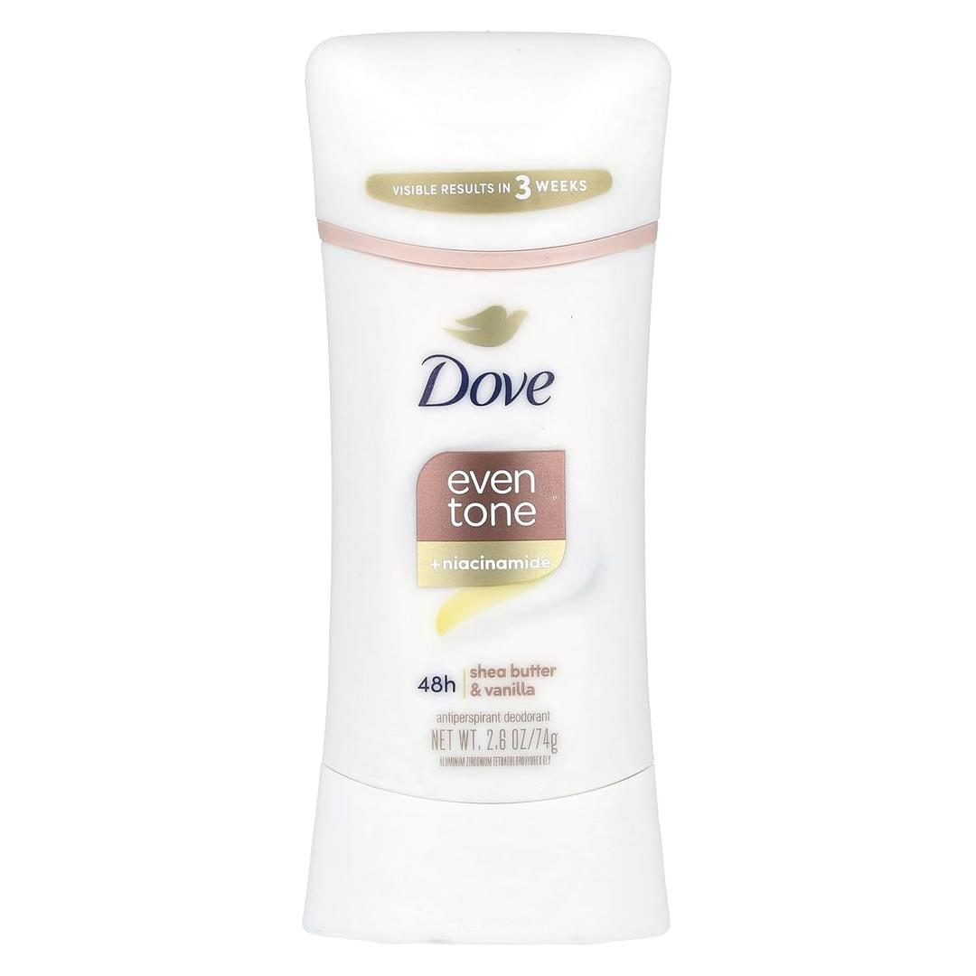 Dove Even Tone + Niacinamide, Antiperspirant Deodorant, Shea Butter & Vanilla, 2.6 oz (74 g)