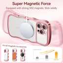 3 x for iPhone 16 Pro Max Case: [Cute Wave Frame][Fit for MagSafe] Military Drop Shockproof Protection, Camera Protective Glossy Slim Magnetic Wavy Phone Cover for Women Girls 6.9'', Clear/Pink