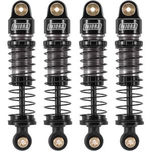 INJORA 40mm Big Bore Oil Shock Absorber for 1/24 SCX24 FCX24M Upgrade, 3.2g/Each(Black Aluminum & Nylon)