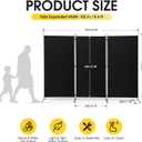 RANTILA 3 Panel Privacy Screen, 6 Ft Tall Folding Privacy Screen Room Dividers, Freestanding Room Partition Wall Dividers, 102''W x 20''D x 71''H, Black