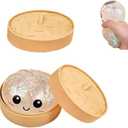 Dumpling Squishies, Glitter Dumpling, Glitter Dumplings Squishy with Box, Dumplings Sensory Squeeze Toy for Stress Relief Stretchy Desk Toys (White)