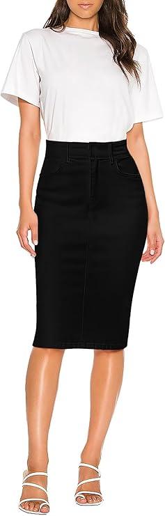 Lexi Womens Super Comfy Hyper Stretch Denim Skirt 2