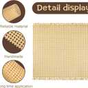 Leinuosen Pressed Cane Webbing Rattan Seat Repair Kit 24"x24" Mesh 8.2 Feet of #8.5 Spline & 5 Wooden Wedges for Home Decor Projects Furniture Caning Chairs Cabinets Beds