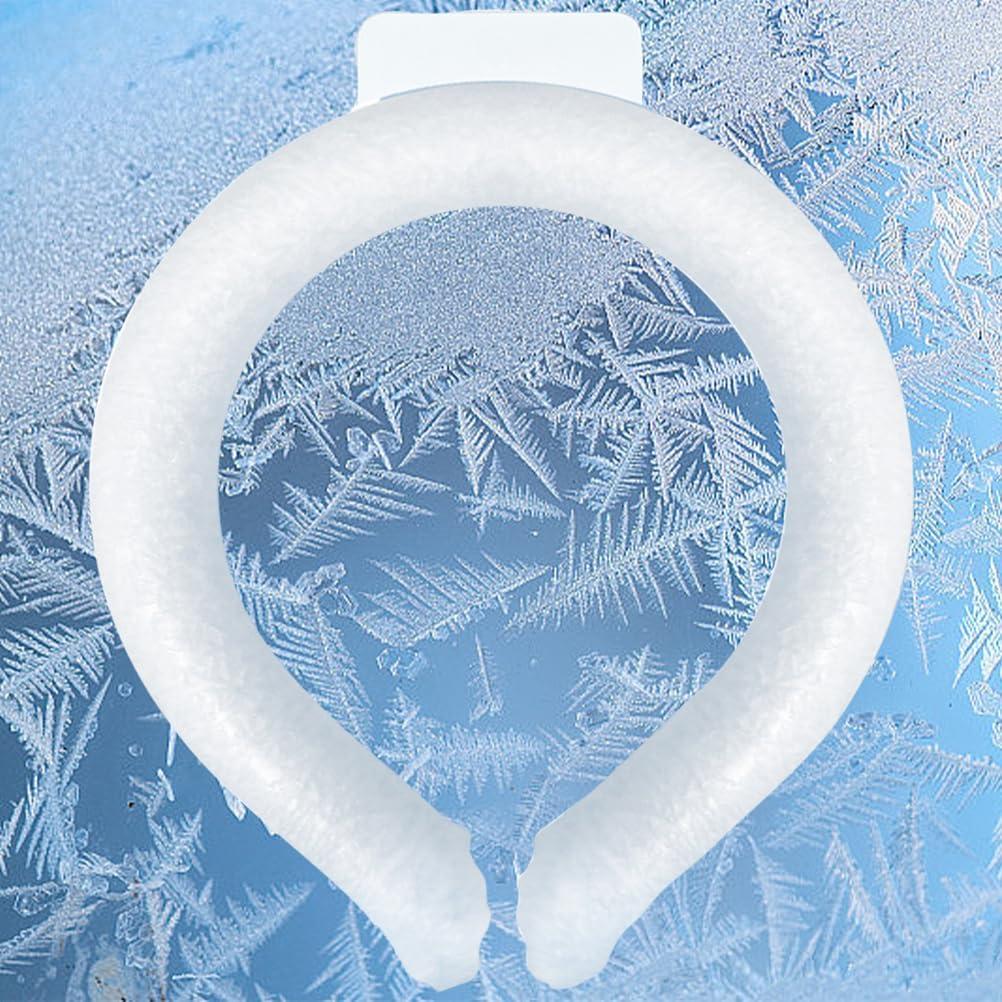 Neck Cooling Tube, Neck Cooler Ring, Wearable Cooling Neck Wraps, Reusable Neck Cooler, Heat Cooling Cold Pack, Summer Heat Relief for Hot Flashes and Fever (Large Clear (1 Pack))