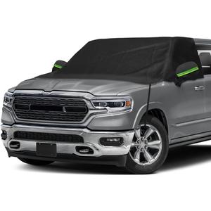 600D Black Oxford Windshield Snow Covers Universal Replace for Ford/Silverado/Ram/Tundra Full Size Truck with Mirror Pockets&Windproof Strips for Rain Frost Snow Hail Protection