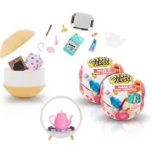 Make It Mini Lifestyle Series 2 (2 Pack) Mini Collectibles MGA's Miniverse, Mystery Blind Packaging, DIY, Crafts, Resin Play, Replica Items, Molds, Teapots, Teacups, Candles, Vase Collectors, 8+
