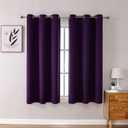 ChrisDowa Grommet Blackout Curtains for Bedroom and Living Room - 2 Panels Set Thermal Insulated Room Darkening Curtains (Royal Purple, 38W x 45L)