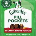 Greenies Pill Pockets for Dogs Large Size, Dog Treat Pouch for Capsule Medication, Hickory Smoke Flavor, 15.8 oz. Pouch (EXP 05/03/27)
