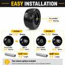 2Pc 13x6.50-6 Flat Free Zero Turn Mower Tire and Wheel with 3/4" Bearing | Extra 5/8" & 1/2" Sleeves, 13x6.5-6 Solid Heavy duty Tire with 5.5"- 7.9" Centered Hub Fit for Bad Boy/John Deere, 500lbs, 13x6.50-6 lawn mower tire