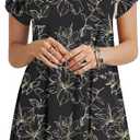 MOLERANI Summer Dresses for Women 2025 Casual T Shirt Crewneck Petal Sleeve Swing Vacation Dress with Pockets (M)