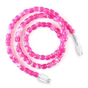 SAMONPOW USB C Cable 66W USB to USB C Fast Charging Cable 3.3FT Cute Jade Beaded Type C Charging Cord for Women Girls Phone Charger Cord for iPhone 17 16 15 Pro Galaxy S25 S24 iPad 10 11th, Pink