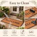 Welcome Long Doormat for Double Door Entrance, 24 x 60 Inch