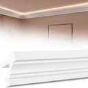 Pushglossy 9 Pc 47.2"(Total 35.4Ft) Ceiling Crown Molding with LED Duct Kit