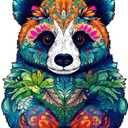 Jigfoxy Wooden Puzzles for Adults, Panda Wood Puzzles Adult, Unique Animal-Shaped Wooden Jigsaw Puzzles, Christmas and Thanksgiving Gifts for Puzzle Lovers, Family and Friends (L-11.3*13.3in-230pcs)