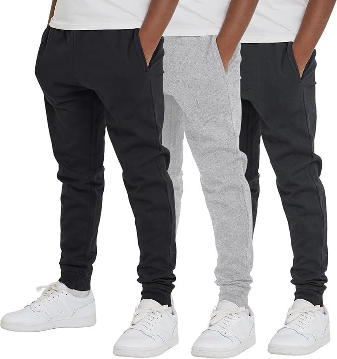 Ultra Performance 3 Pack Boys Sweatpants Kids Clothes Active Soft Fleece Joggers for Boys Size 6-7