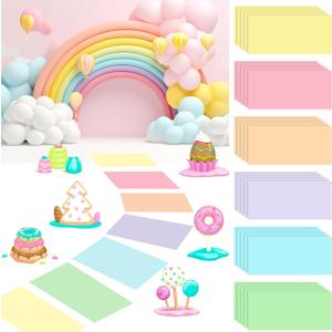 Skyygemm 30 Pcs Party Decorations Pastel Color Floor Stickers Land Pathway Decor PVC Floor Decals for Birthday Party Halloween Land Trunk or Treat Car Decorations (11.8 x 7.8 Inch)