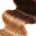 1B427 Honey Blonde Natural Human Hair Bundles Omber Chocolate Brown Body Wave Doubles Weft Unprocessed Virgin Human Hair Extensions Weave 3 Bundles Total 300g 20 22 24 Inch