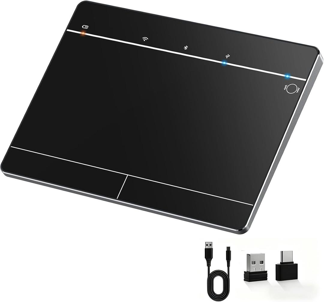 Wireless Bluetooth Trackpad for Windows 10/11, Supports 3 Connection Modes, High-Precision Multi-Gesture Touchpad, Compatible with PC Laptop Computer