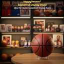 Happyseason 3-Pack Acrylic Football Stand, Basketball Stand with Stainless Steel Rods, Soccer Ball Holder, Volleyball Holder, Round-Edge Rack for Balls, Easy to Assemble (Clear)