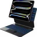 Keyboard Case for iPad Pro 13-inch (M5 2025 / M4 2024), Magic Keyboard for iPad Pro 13 - Multi-Touch Trackpad, Easy-Set Magnetic Stand, 7 Colors Backlit with Small LCD Display (Black)