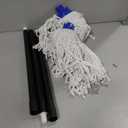 KeFanta Mop for Floor Cleaning,2 Pcs Cotton String Wet Mops Replacement Head Refill Compatible with Microfiber Cloth Mop & 0.8" Diameter Mops Handle(1 Handle & 2 Heads) (Small, Blue)