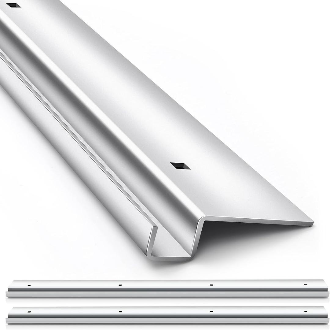 MorningRo 2 Pcs 10ga Steel Ramps Bracket for 48" x 4" Heavy Duty Trailer Ramps Attaching Lip Mounting Channel Ramp Ends for Trailers Tailgates Trunk Beds (Silver)