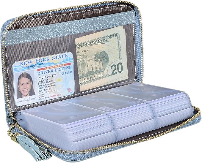 Easyoulife Womens Genuine Leather Credit Card Holder Wallet RFID Secure 36 Slots