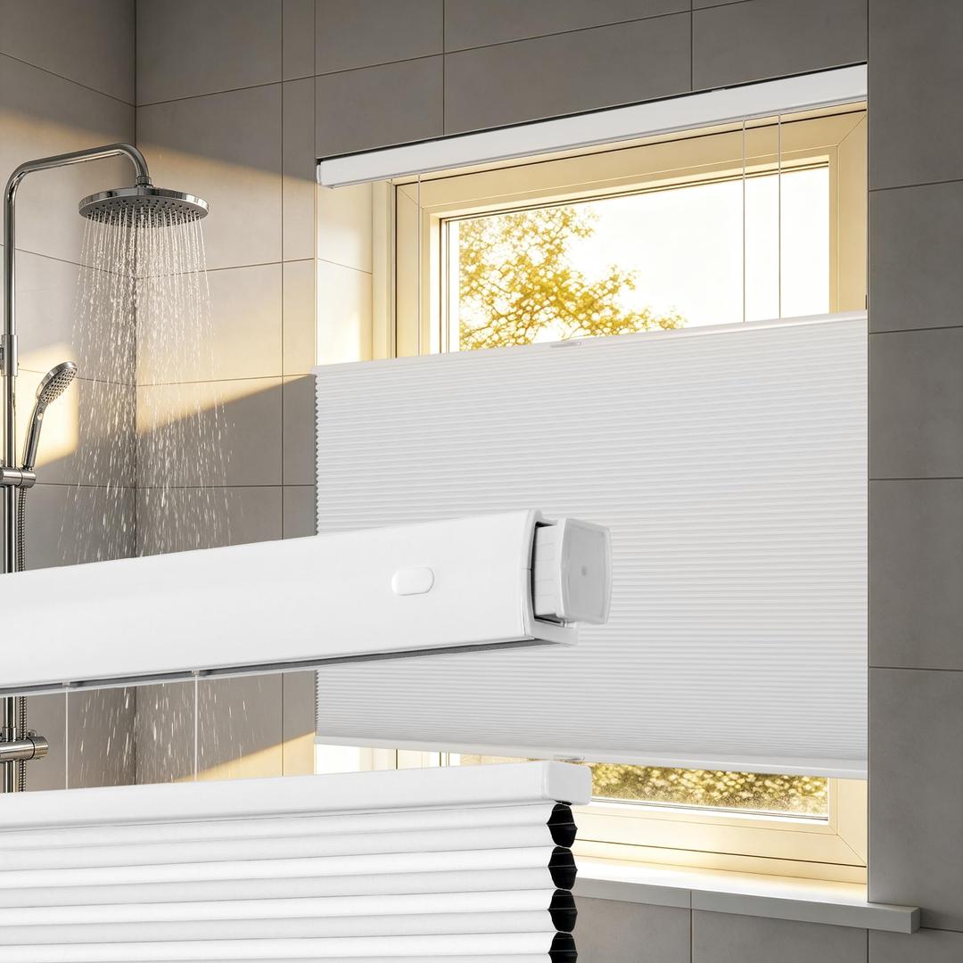 HESTIA Waterproof 99% Blackout Cellular Shades,White,28''W X 54''H