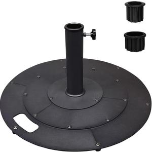 Koutemie 21 Inches Heavy Duty Metal Outdoor Patio Umbrella Base Stand Holder for 1-" or 1-" Umbrella Poles, Black