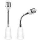VEY14 E26 to E26 Light Socket Extender, Flexible Extension Socket Adapter for Medium Base Lamps Bulb Security Cameras Home Corners (20CM/8inch, 2 Pack)