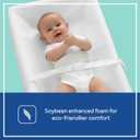 Sealy Baby Soybean Comfort Waterproof Diaper Changing Pad for Dresser or Table, Contoured 3-Sided, Wipeable Easy to Clean Surface & Durable Premium Foam, Made in USA, White, 32 x 16"