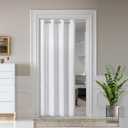 AOSKY Door Curtains for Doorway Privacy, White Grommet Closet Curtains for Bedroom, Door Window Curtain, Light Blocking Thermal Insulation Drapes for Living Room Set of 1 Panels, 52" W x 72" L
