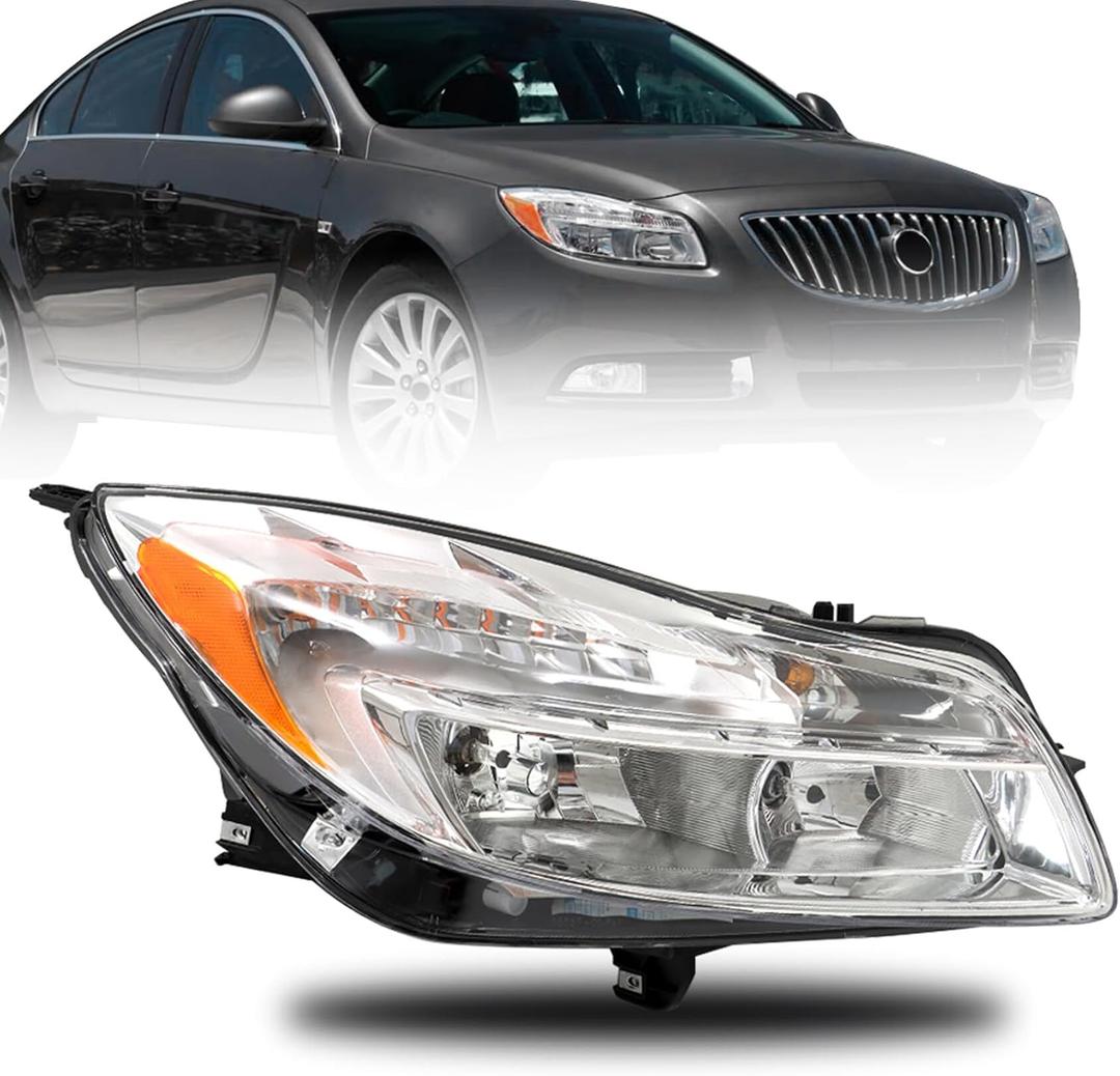 munirater Headlight Assembly Replacement for Re-gal 2011 2012 2013 Right Headlamp Passenger Side 22794766