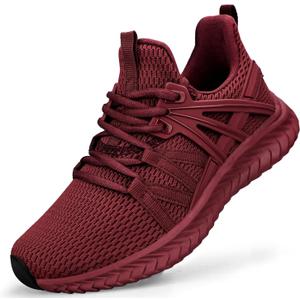 Abboos Womens Slip On Sneakers Women Walking Tennis Shoes Lightweight Casual Sneakers for Gym Travel Work (9.5, Agate Red)