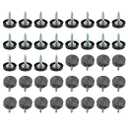 40 Pcs Mirror Screw Cover Cap 0.63"/16mm Diameter Black 304 Metal Decorative Screws with Cap and Gasket for Fasteners, Sign/Advertising Hardware, Construction, Tea Tables, Wardrobes Glass Furniture