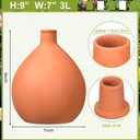 Blushtier 2 Pcs Watering Pots Large Terracotta Watering Pots with Lid 102 oz Terra Cotta Self Watering Pots Water Dripper Automatic Plant Irrigation Devices System for Indoor Outdoor Plants