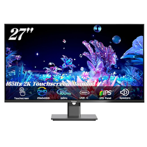 27 Inch 2K 165Hz Gaming Touch Screen Computer Monitor with HDMI USB Type C, 10-Point IPS PC Touch Display for Laptop Business Phone, VESA Mountable, Tilt Adjustable