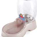 Flexzion Automatic Gravity Pet Waterer for Cat & Dog - Non-Skid & Easy-Clean Auto Replenish Water Dispenser Drinking Bowl (1/4 Gallon/ 900ml), Beige