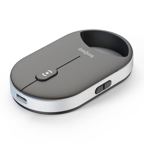 Pressure-Sensitive Flying Scroll Mouse | Small & Slim | 4-Levels DPI | 4-L Scroll Speed Ratio | Silent | Tri-Mode(Dual Bluetooth/2.4G/USB) | Portable Wireless Mice for Notebook, Laptop, Pad, PC(Black)