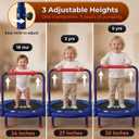 Happin 36'' Toddler Trampoline Indoor, Foldable Mini Trampoline for Kids Ages 2-6, ASTM Certified, Adjustable Handle, Safety Pad for Indoor & Outdoor, Baby Trampolines, for Boy & Girl